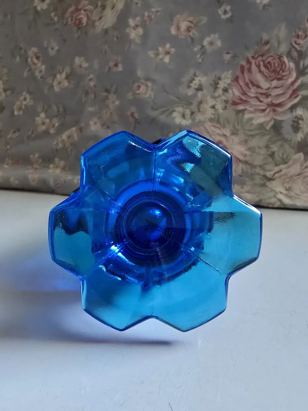 Vintage Fenton Blue Swung Glass Bud Vase 11